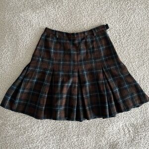 Vintage Calvin Klein 100% Wool Plaid Mini Skirt Size 0